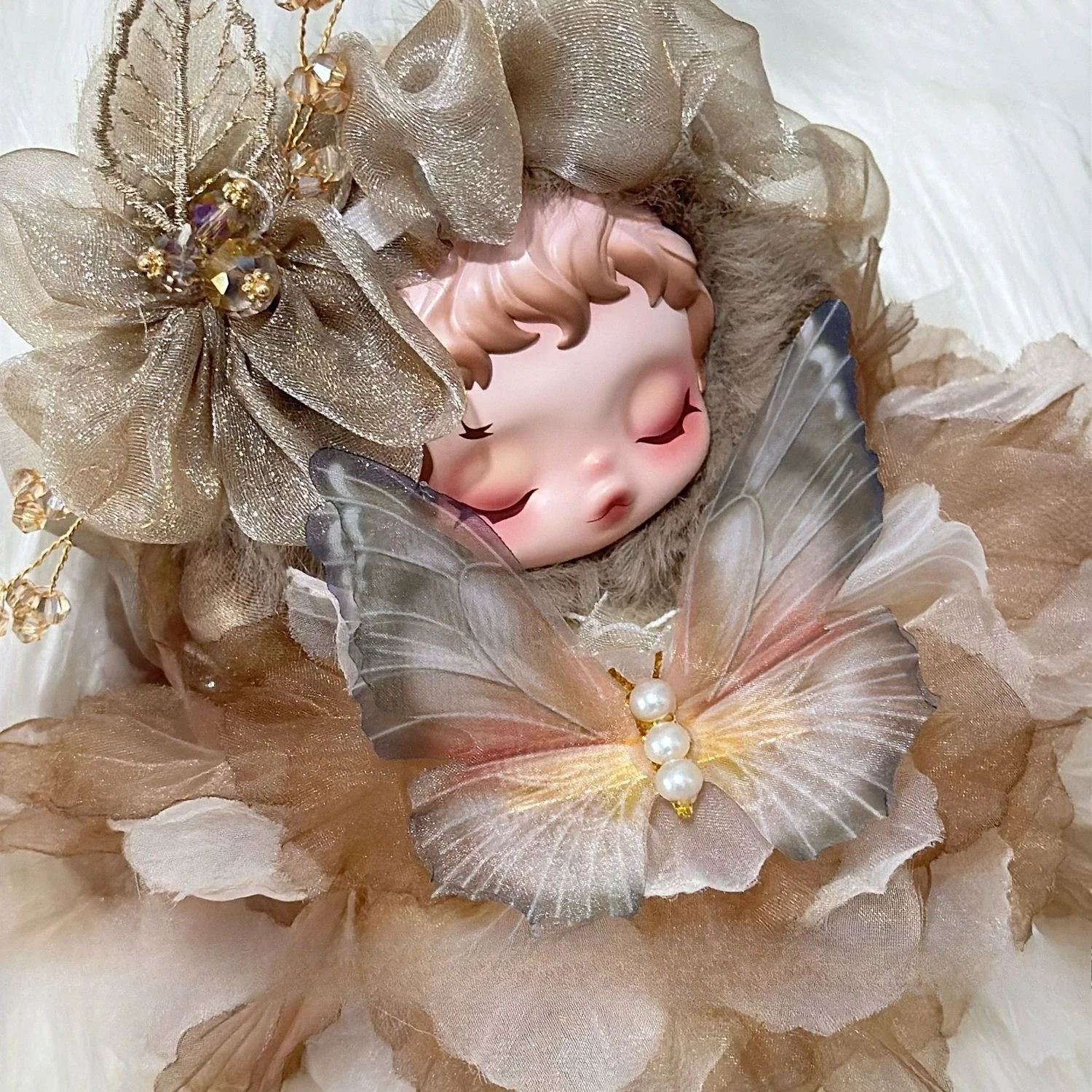 Doll Clothes For Skullpanda Light Weaving Garden Exquisite Fairy Skirt Butterfly Flower Hair Ring Set Replacement Accessories