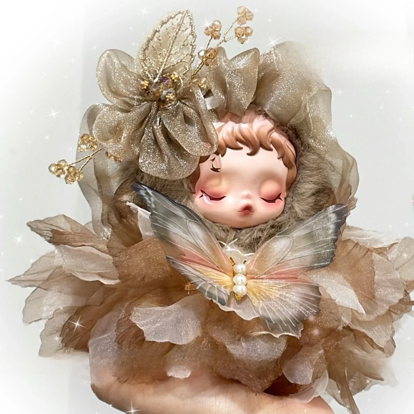 Doll Clothes For Skullpanda Light Weaving Garden Exquisite Fairy Skirt Butterfly Flower Hair Ring Set Replacement Accessories