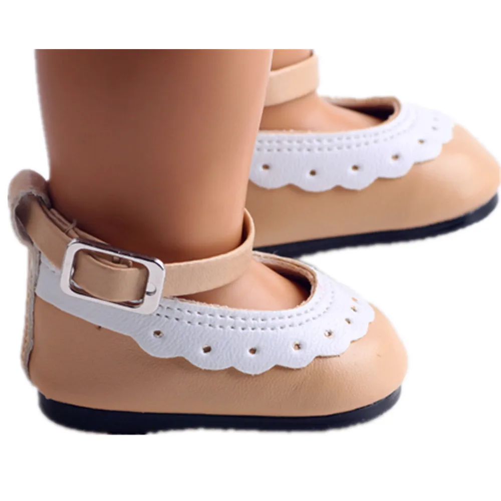 Suitable For 18 Inch Dolls, 43cm Doll Shoes, Sweet And Fashionable Lace Leather Shoes, Bow Leather Shoes, Children's Gifts