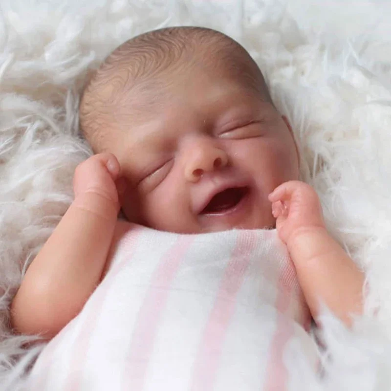 10inch Salia Sleeping Reborn Doll Kit with Signature Unfinished Unpainted Lifelike Mini Blank DIY Doll Parts With Cloth Body