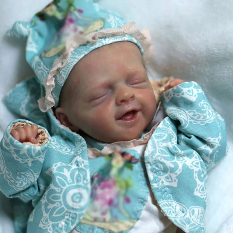 10inch Salia Sleeping Reborn Doll Kit with Signature Unfinished Unpainted Lifelike Mini Blank DIY Doll Parts With Cloth Body