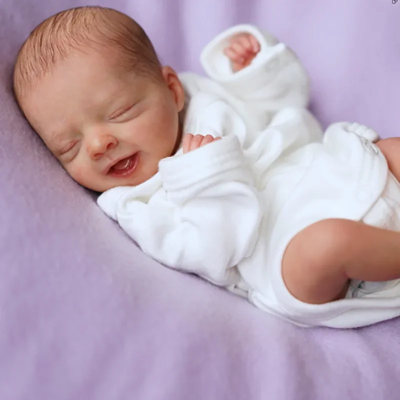 10inch Salia Sleeping Reborn Doll Kit with Signature Unfinished Unpainted Lifelike Mini Blank DIY Doll Parts With Cloth Body