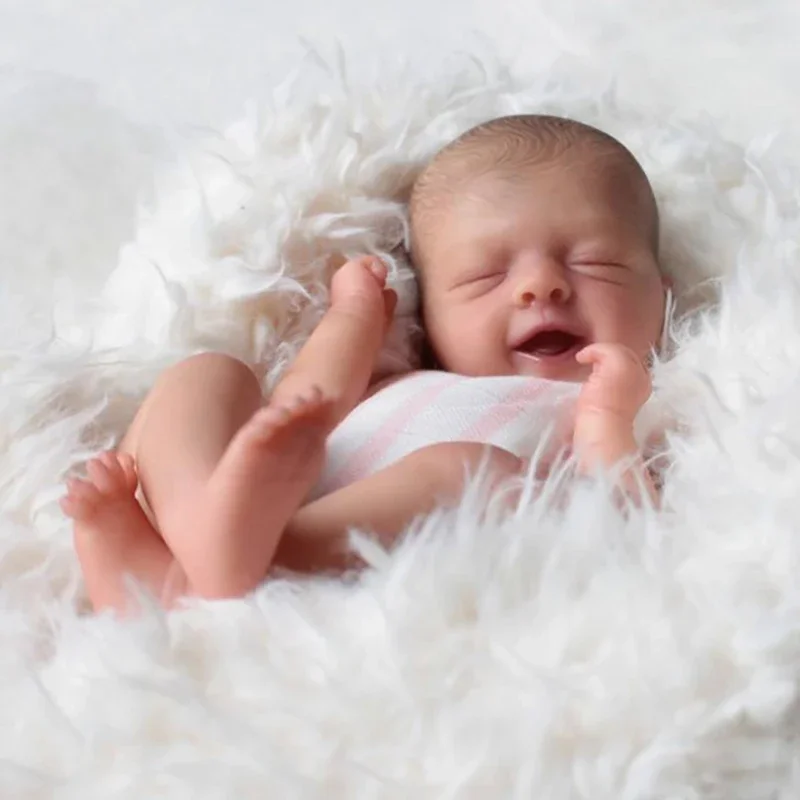10inch Salia Sleeping Reborn Doll Kit with Signature Unfinished Unpainted Lifelike Mini Blank DIY Doll Parts With Cloth Body