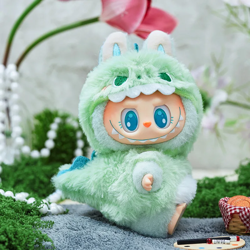 15/17cm 1st 2nd 3rd Generation Labubu Dolls With Various Cute Animal Shaped Outfits Including Shark Rabbit Chick Little Dinosaur