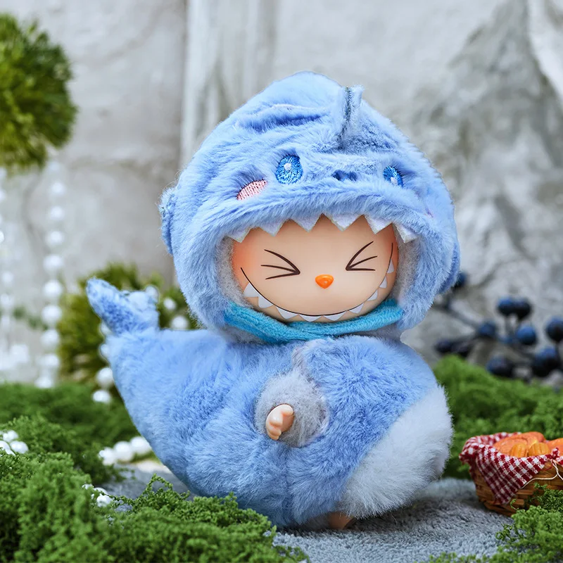 15/17cm 1st 2nd 3rd Generation Labubu Dolls With Various Cute Animal Shaped Outfits Including Shark Rabbit Chick Little Dinosaur