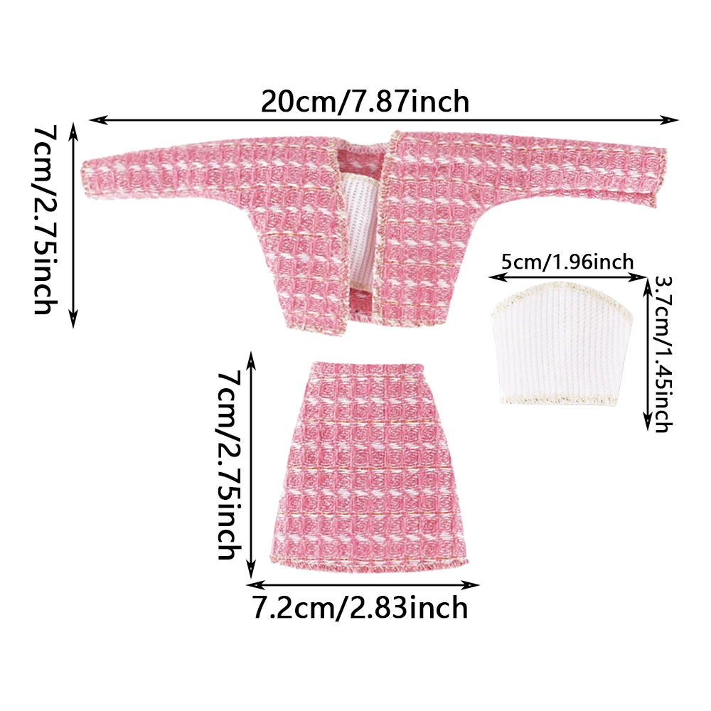 30CM Doll Clothes Plush Coat Long Boots Fashion Coat Top Skirt Plush Bag Lace Umbrella Hat Girl DIY Toy Gifts For 11.8inch Doll