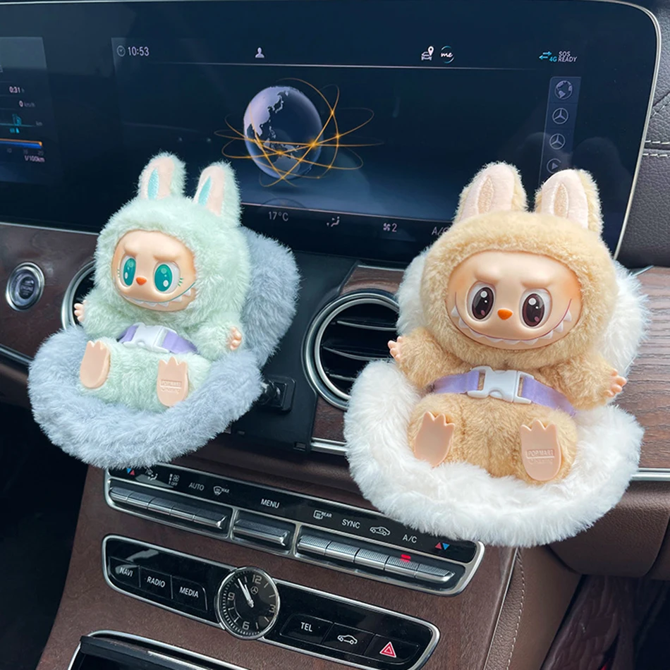 Various Styles For Labubu Cartoon Plush Safety Seat Cute Doll Air Outlet Aromatherapy Decoration Car Interior Accessories