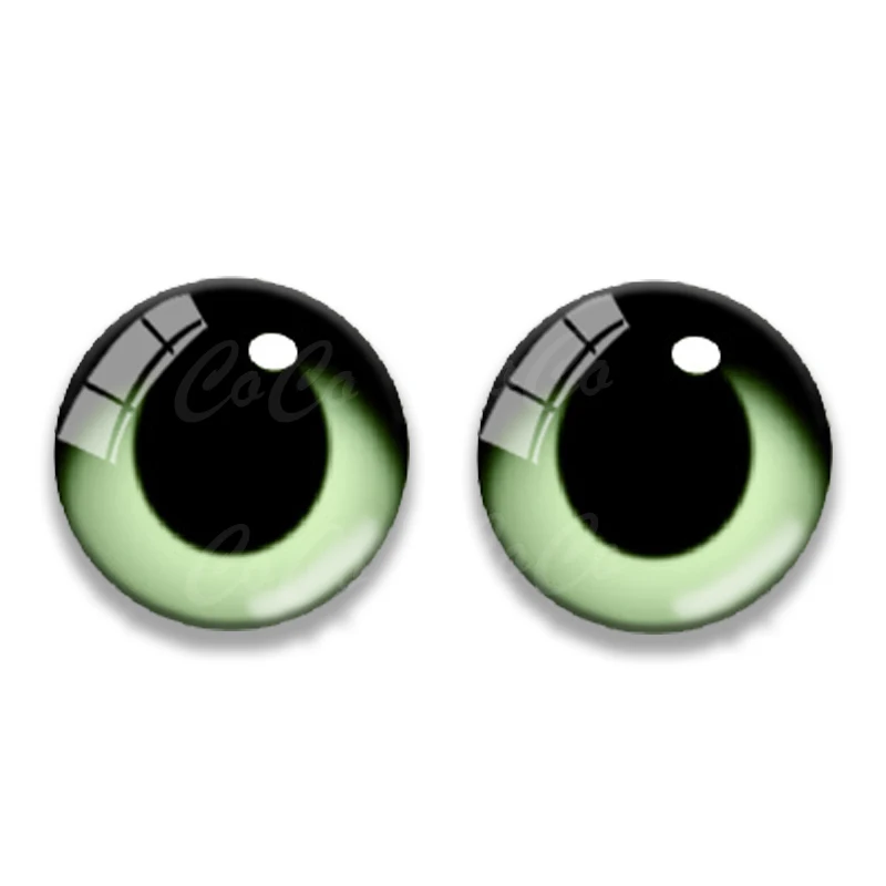 6pairs Round 8/10/12/14/16/ 20MM Glass Dragon Cat Eyes Cabochon Charms Accessory Glass DIY Multi Color Doll Eyes Pattern Crafts