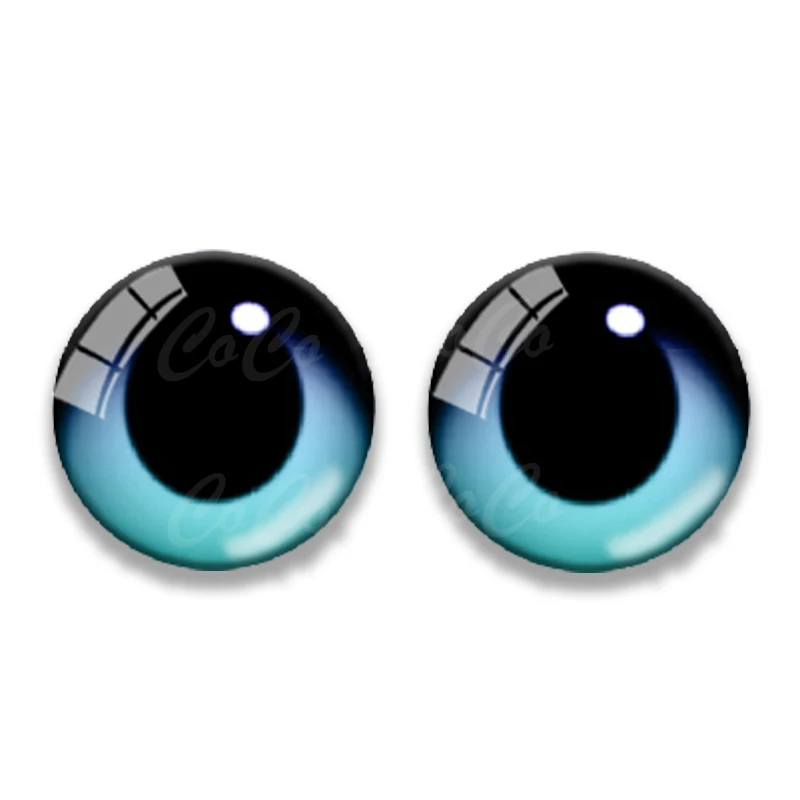 6pairs Round 8/10/12/14/16/ 20MM Glass Dragon Cat Eyes Cabochon Charms Accessory Glass DIY Multi Color Doll Eyes Pattern Crafts