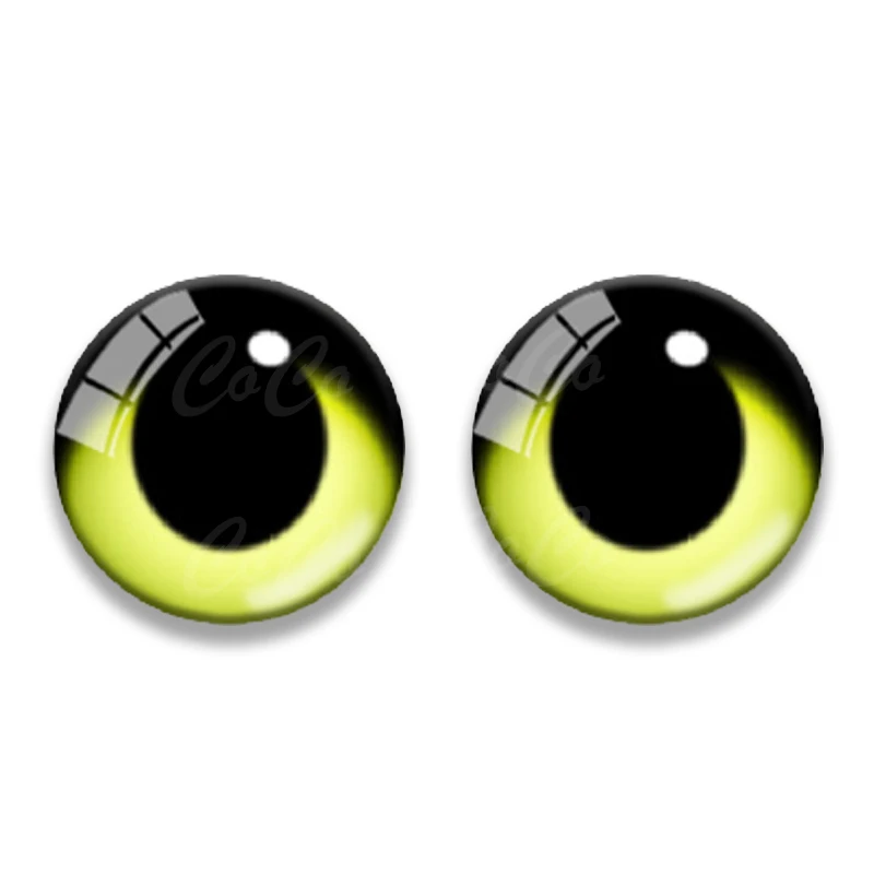 6pairs Round 8/10/12/14/16/ 20MM Glass Dragon Cat Eyes Cabochon Charms Accessory Glass DIY Multi Color Doll Eyes Pattern Crafts