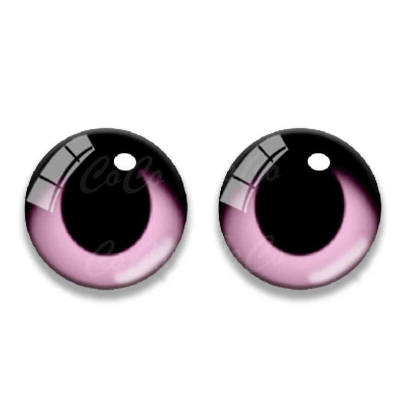 6pairs Round 8/10/12/14/16/ 20MM Glass Dragon Cat Eyes Cabochon Charms Accessory Glass DIY Multi Color Doll Eyes Pattern Crafts