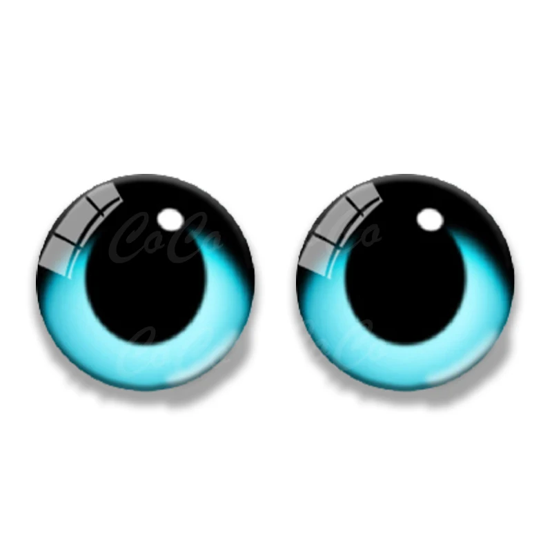 6pairs Round 8/10/12/14/16/ 20MM Glass Dragon Cat Eyes Cabochon Charms Accessory Glass DIY Multi Color Doll Eyes Pattern Crafts