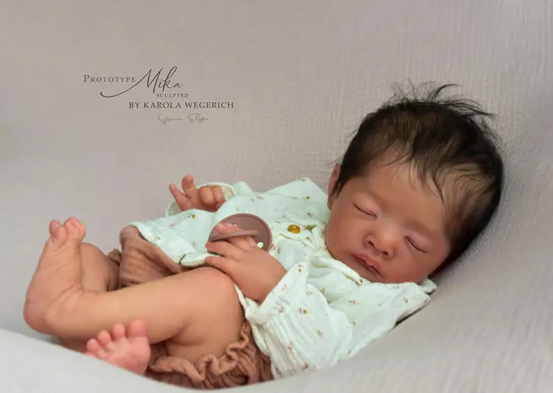 NPK 20inch Reborn Mika Unfinished Unpainted Kit Fresh Color Newborn Doll DIY Parts with Cloth Body