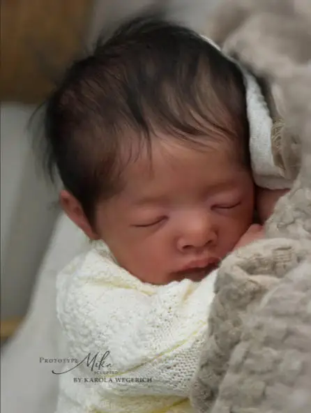 NPK 20inch Reborn Mika Unfinished Unpainted Kit Fresh Color Newborn Doll DIY Parts with Cloth Body