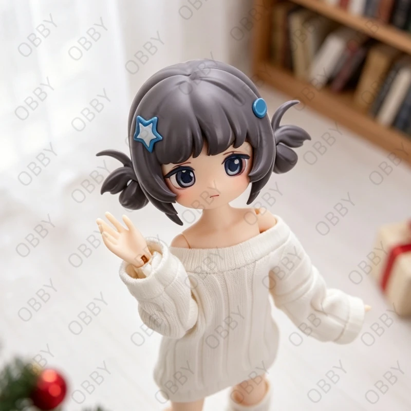 For Obitsu 11 Cute Oversized Off-shoulder Dress Legwarmers For 1/12 BJD OB11 YMY GSC Molly Body Doll Cloth Doll Outfit Clothes