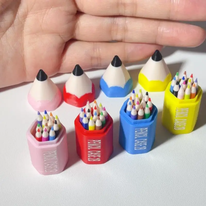 10/12Pcs Kid Pretend Play Toy Dollhouse Miniature Colored Pen Mini Pencil School Supplies Model Doll House Accessories【AliS8】
