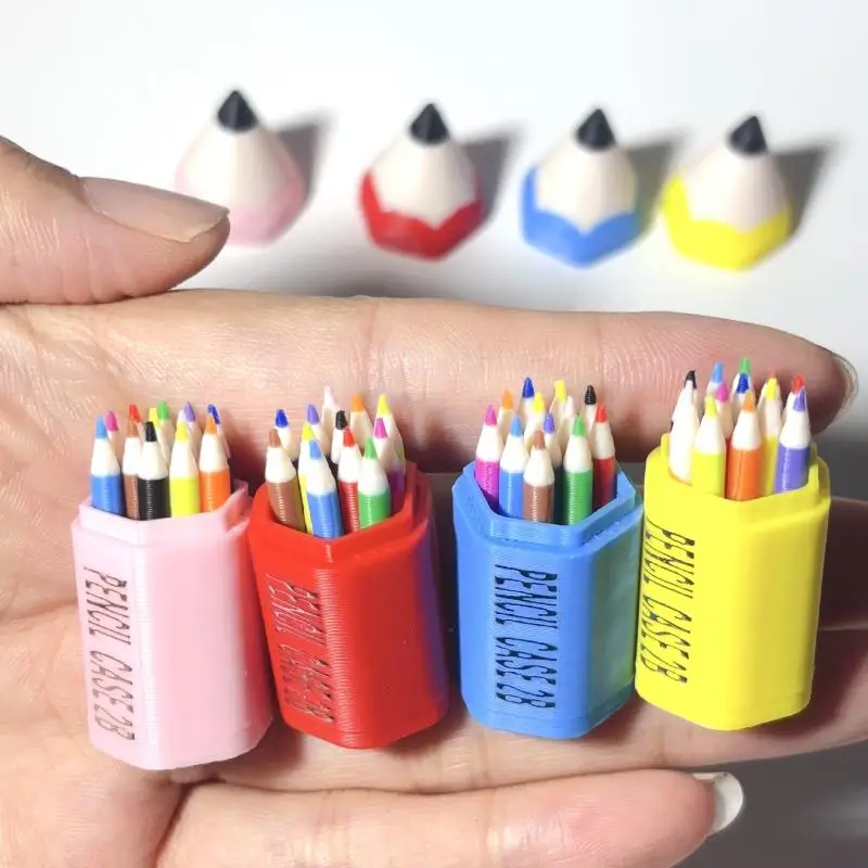 10/12Pcs Kid Pretend Play Toy Dollhouse Miniature Colored Pen Mini Pencil School Supplies Model Doll House Accessories【AliS8】
