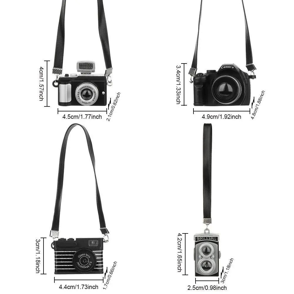 Multicolor Dolls Camera Plastic Shutter and Flash Mini Digital Camera Toys with Belt Miniature Camera