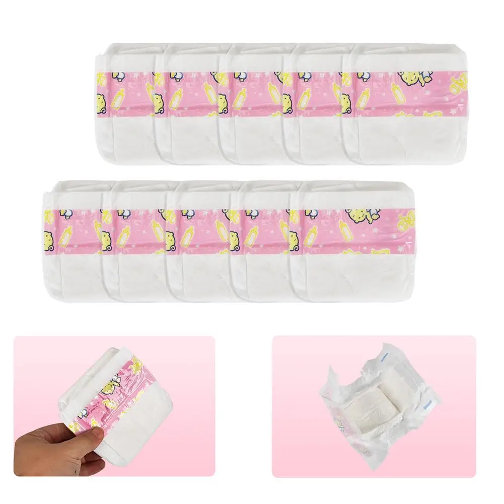 10pcs Diapers Baby Dolls Play House Diapers For 14-18 Inch Bebe Doll Accessories Toy Child Toy Gift Baby Dolls Decorate