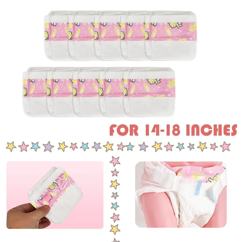 10pcs Diapers Baby Dolls Play House Diapers For 14-18 Inch Bebe Doll Accessories Toy Child Toy Gift Baby Dolls Decorate