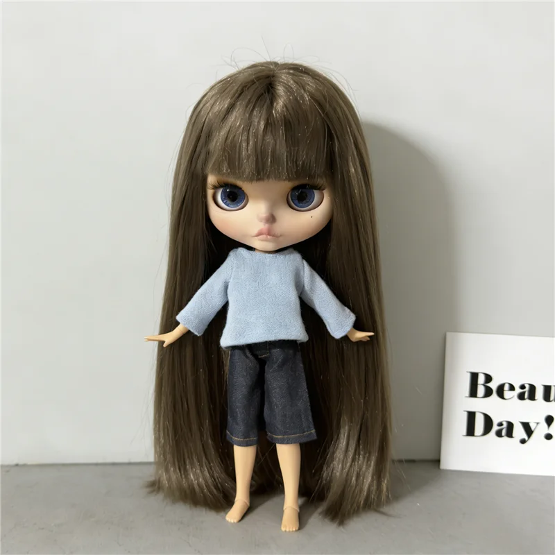For Blythe Doll Striped Vest Hoodie Outfit Clothing Solid Color T-Shirt Sweater Clothes Suit OB22 OB24 1/6 Long Leg HelloKitty