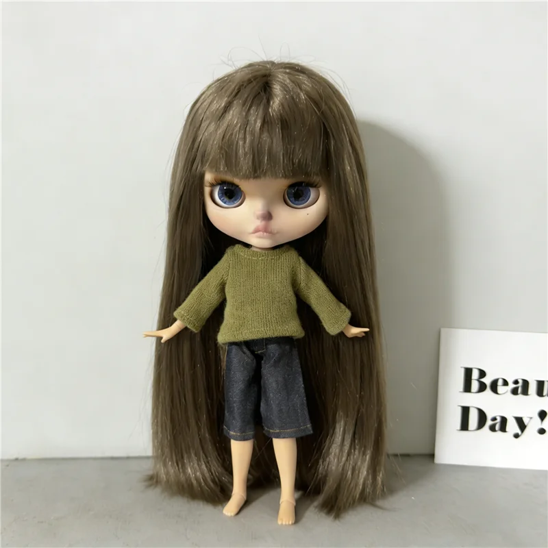 For Blythe Doll Striped Vest Hoodie Outfit Clothing Solid Color T-Shirt Sweater Clothes Suit OB22 OB24 1/6 Long Leg HelloKitty