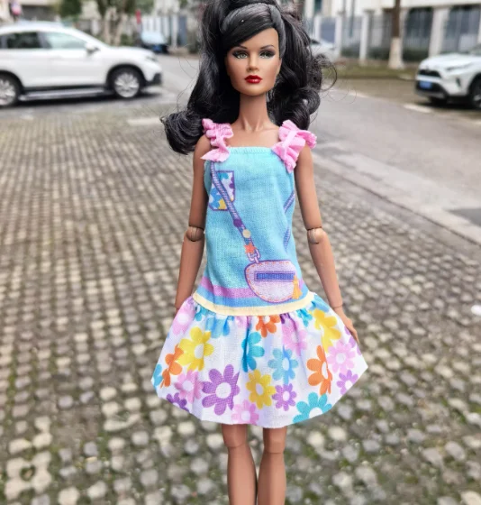 New style Toy accessories pink pretty dress clothes for 1/6 Scale BB FR Dolls