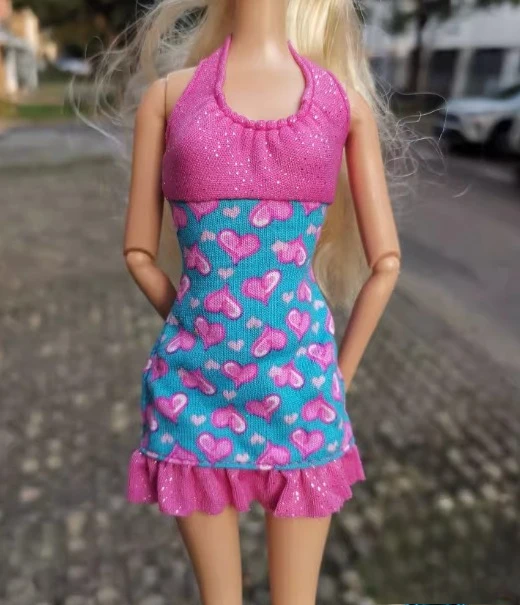 New style Toy accessories pink pretty dress clothes for 1/6 Scale BB FR Dolls