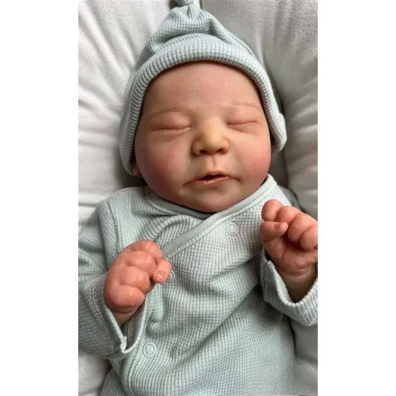 21 Inch Blank Reborn Doll Kit Chase Unpainted Unfinished Sleeping Doll Parts with Body Cloth