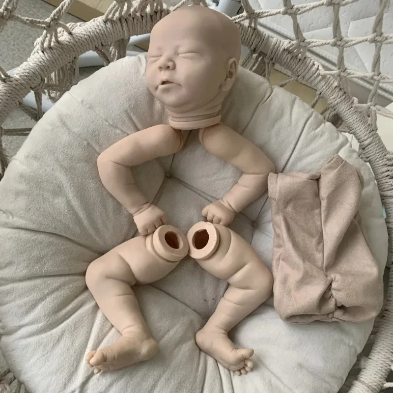 21 Inch Blank Reborn Doll Kit Chase Unpainted Unfinished Sleeping Doll Parts with Body Cloth