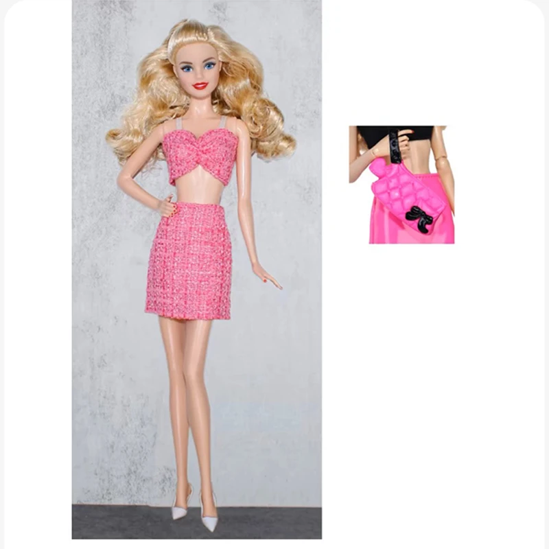 Fashion Doll Outfits Set For 30cm BJD Dolls Fur Coat Top Skirt Pretty Dress For 1/6 BB FR Doll Clothes DIY Accessories