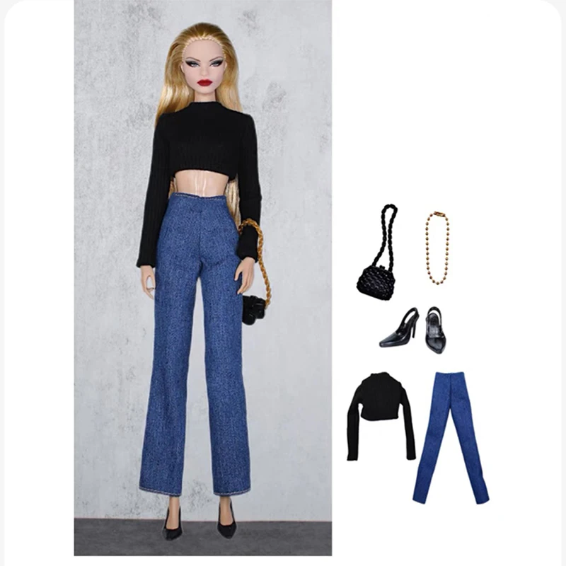 Fashion Doll Outfits Set For 30cm BJD Dolls Fur Coat Top Skirt Pretty Dress For 1/6 BB FR Doll Clothes DIY Accessories