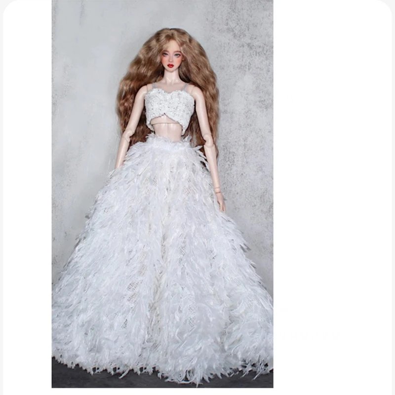 Fashion Doll Outfits Set For 30cm BJD Dolls Fur Coat Top Skirt Pretty Dress For 1/6 BB FR Doll Clothes DIY Accessories