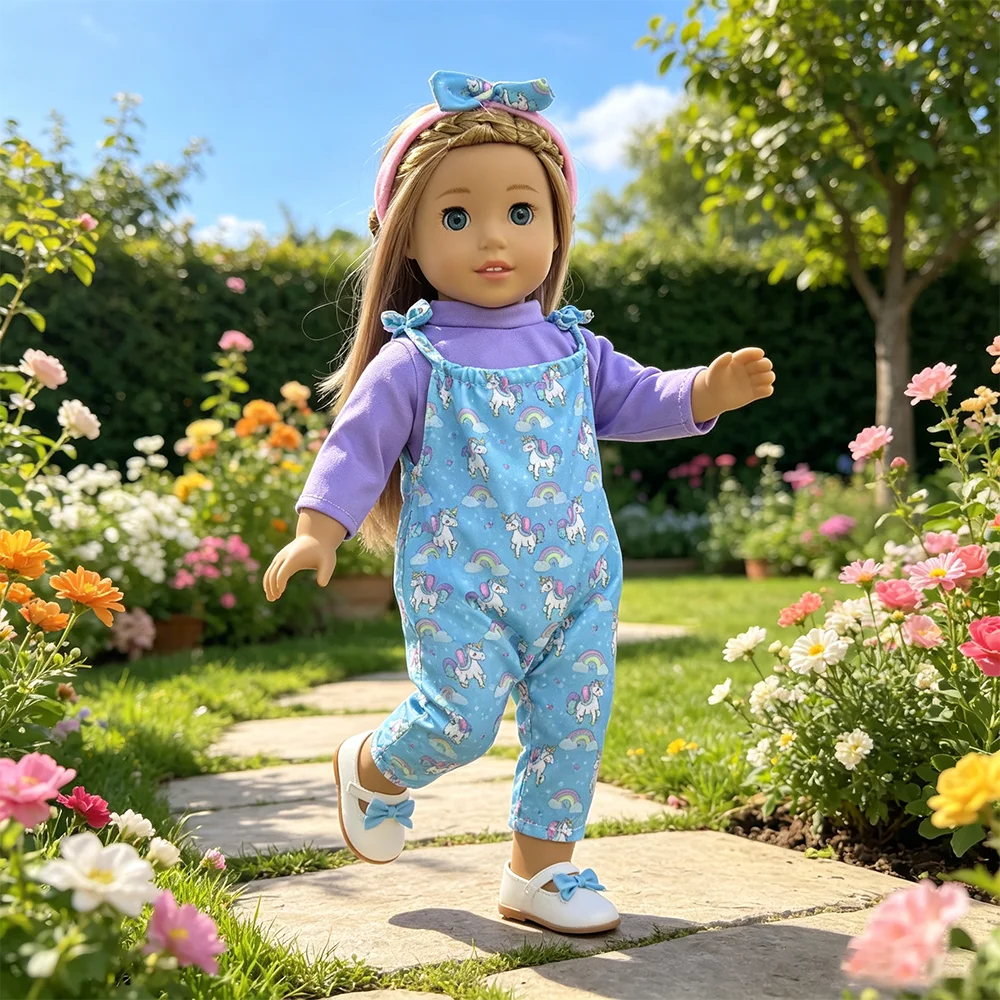 43CM and 18 Inch Doll Fashionable Jumpsuit Set, Suitable for Daily Fashionable Dressing of Dolls, Jumpsuit Set for 43CM Dolls
