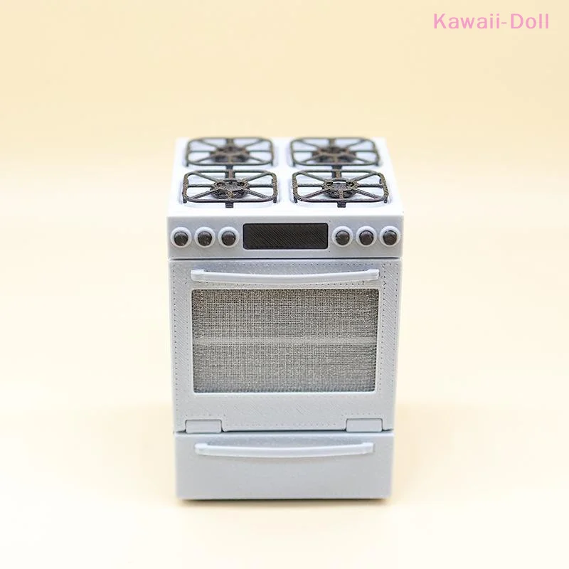 1/12 Dollhouse Miniature Gas Stove With Oven Model Kitchen Scene Decoration Dollhouse Sand Table Photo Props Pretend Play Toys