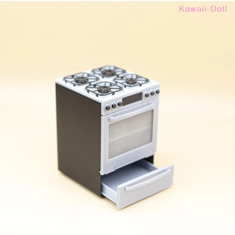 1/12 Dollhouse Miniature Gas Stove With Oven Model Kitchen Scene Decoration Dollhouse Sand Table Photo Props Pretend Play Toys