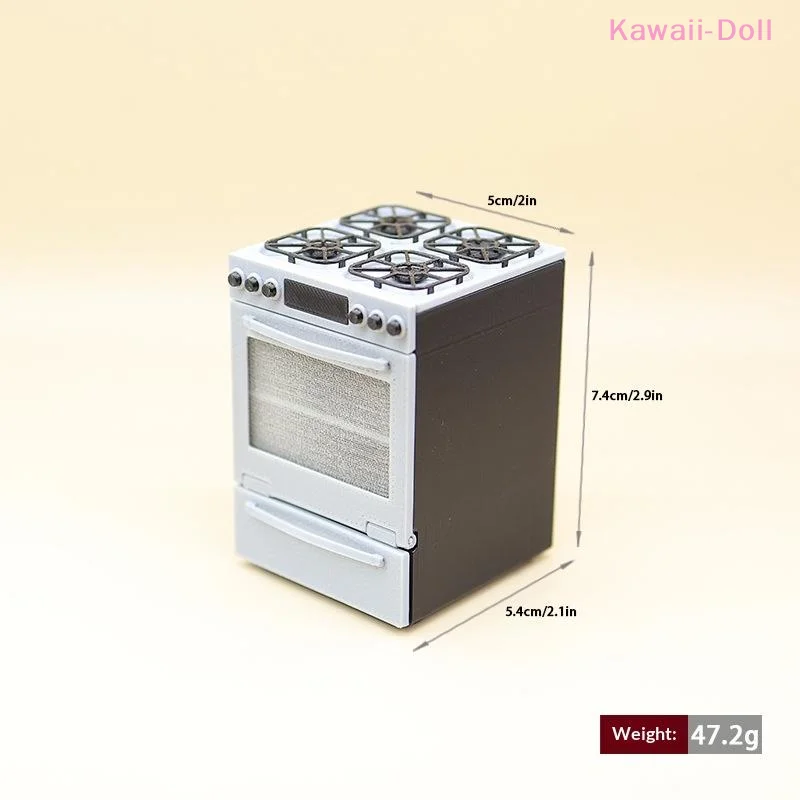 1/12 Dollhouse Miniature Gas Stove With Oven Model Kitchen Scene Decoration Dollhouse Sand Table Photo Props Pretend Play Toys