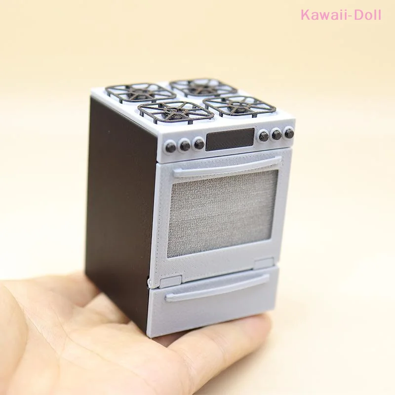 1/12 Dollhouse Miniature Gas Stove With Oven Model Kitchen Scene Decoration Dollhouse Sand Table Photo Props Pretend Play Toys