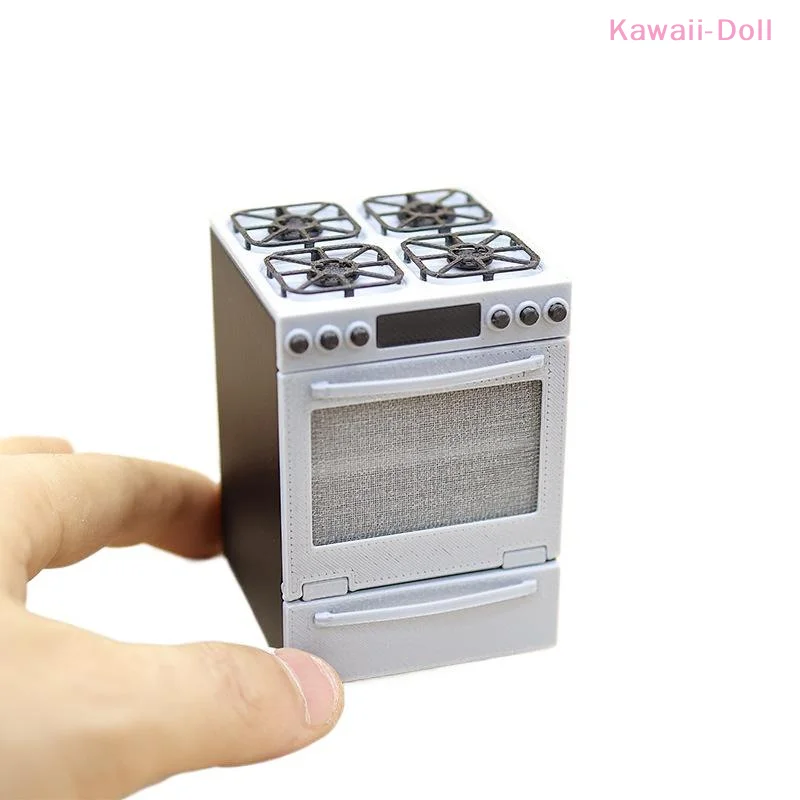 1/12 Dollhouse Miniature Gas Stove With Oven Model Kitchen Scene Decoration Dollhouse Sand Table Photo Props Pretend Play Toys