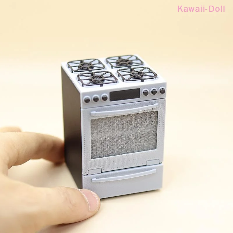 1/12 Dollhouse Miniature Gas Stove With Oven Model Kitchen Scene Decoration Dollhouse Sand Table Photo Props Pretend Play Toys