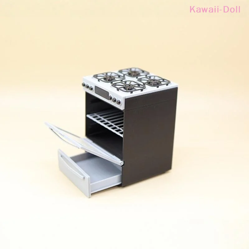1/12 Dollhouse Miniature Gas Stove With Oven Model Kitchen Scene Decoration Dollhouse Sand Table Photo Props Pretend Play Toys