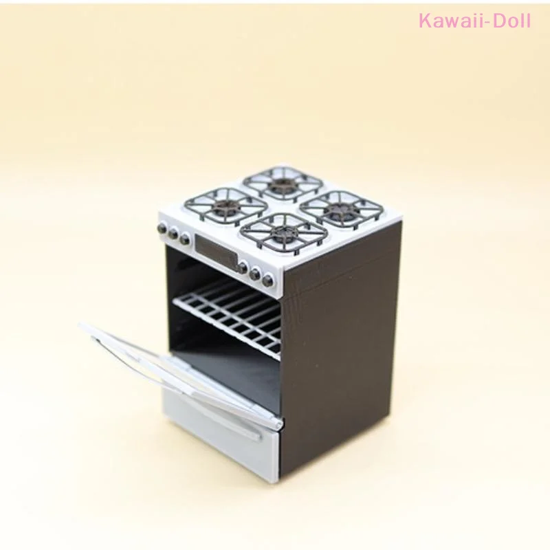 1/12 Dollhouse Miniature Gas Stove With Oven Model Kitchen Scene Decoration Dollhouse Sand Table Photo Props Pretend Play Toys