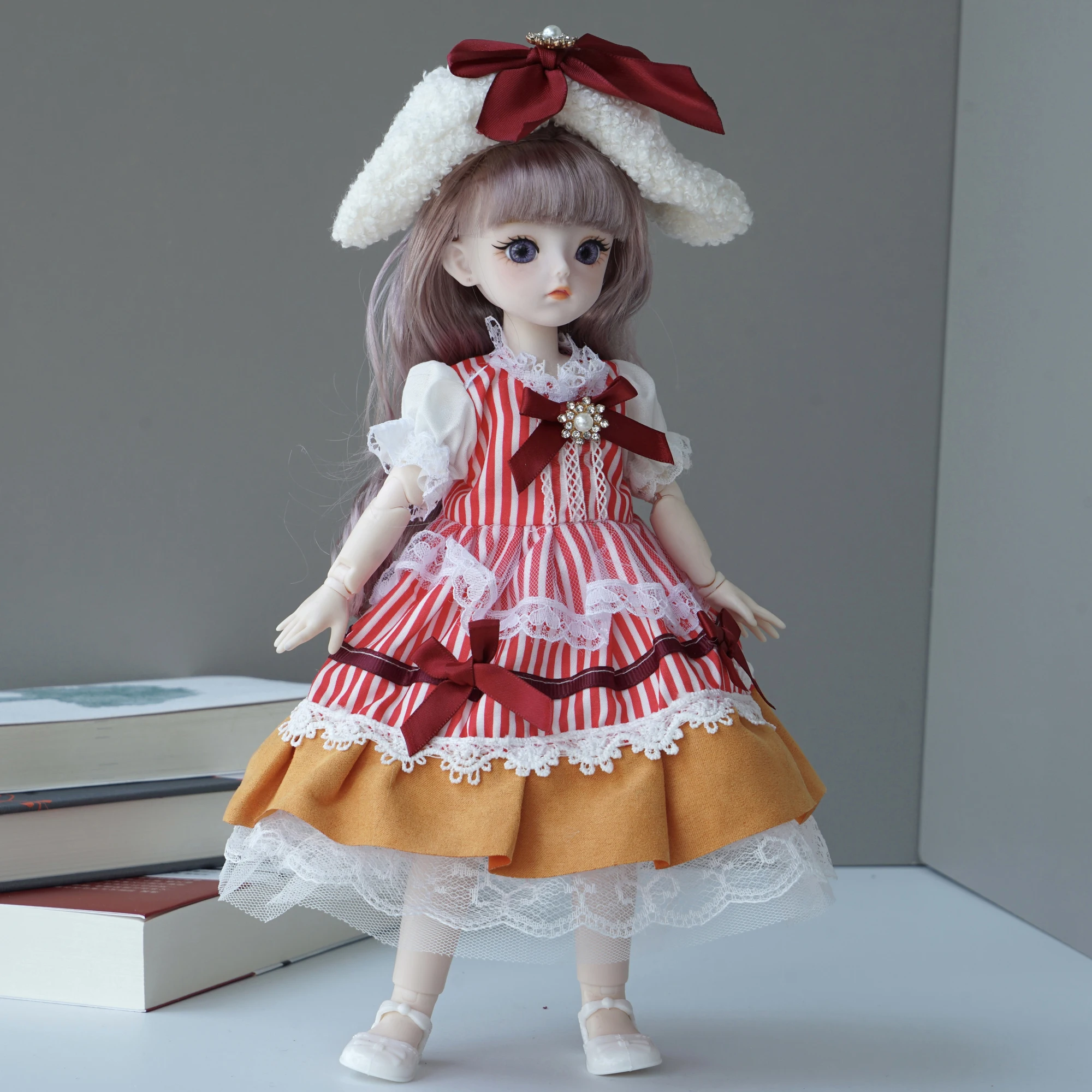 6 Style 30cm 1/6 BJD Doll Full Set with Clothes, Shoes & Bag, Ball Jointed Fashion Dress Up Doll for Girls Birthday Gift