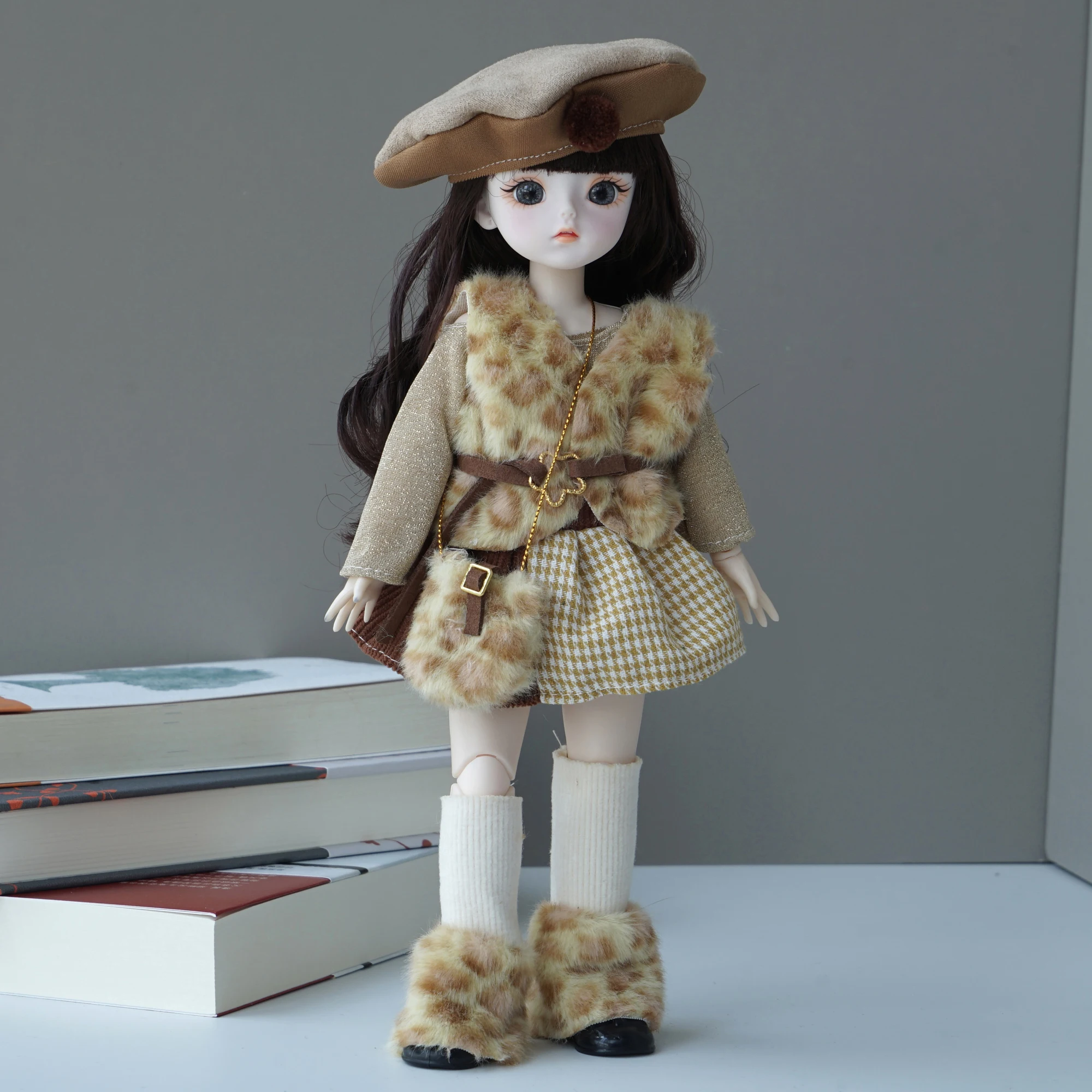 6 Style 30cm 1/6 BJD Doll Full Set with Clothes, Shoes & Bag, Ball Jointed Fashion Dress Up Doll for Girls Birthday Gift