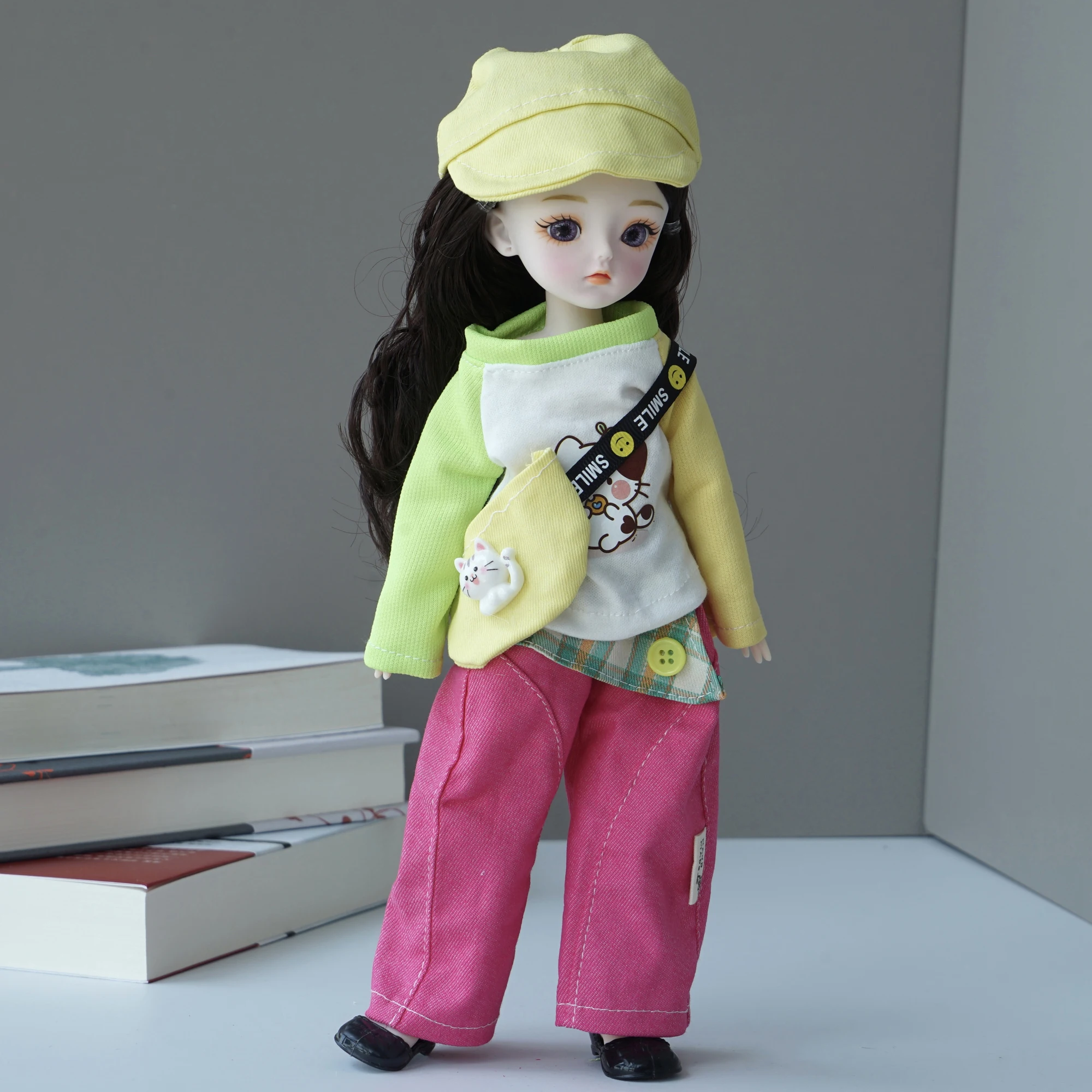 6 Style 30cm 1/6 BJD Doll Full Set with Clothes, Shoes & Bag, Ball Jointed Fashion Dress Up Doll for Girls Birthday Gift