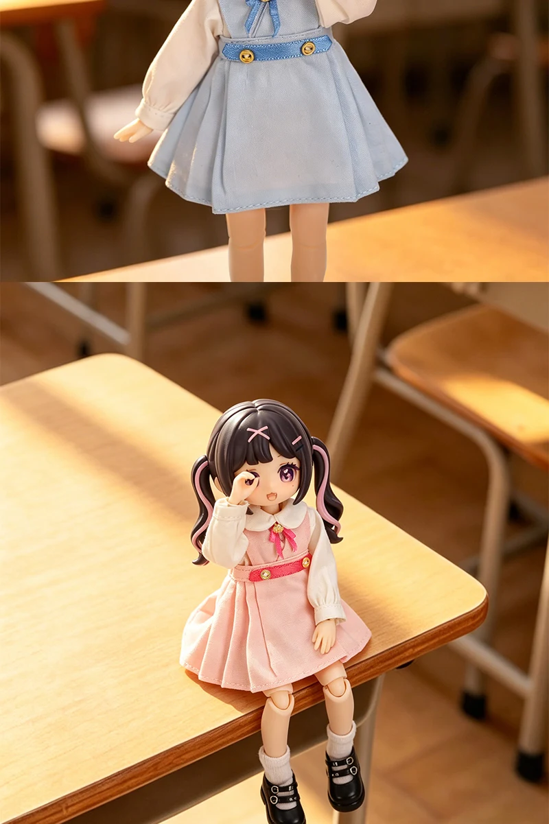 OB11 Academy Style Suit 1/12 BJD YMY Kindergarten Dress Two-Piece Set Freestyle Design Doll Clothes Multiple Colors Optional