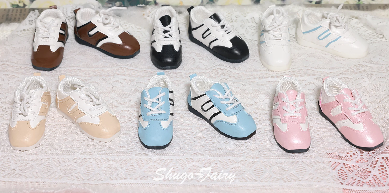 Shuga Fairy Bjd Shoes 1/4 Toy Flat Sport Shoes Adjustable Shoelace 6 Colors WX4-427 Ball Jointed Doll Accessories