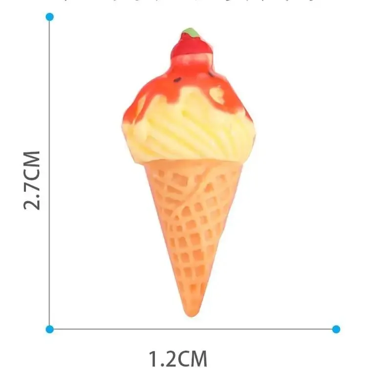 10PCS Cute Dollhouse Miniature Jam Ice Cream Cone Model Kitchen Food Accessories For Doll House Decor Kids Pretend Play Toys