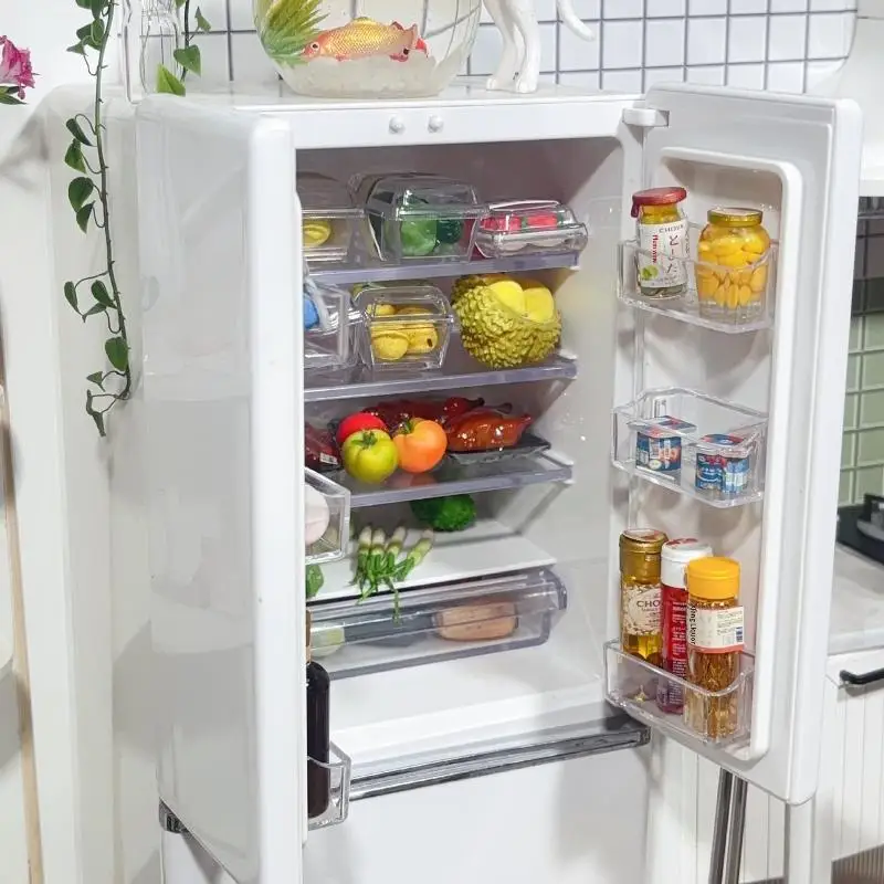 [F] 1 Set Doll Accessories Toys New 1/6 Dollhouse Miniature Food Supermarket Vegetable Fruit With Clear Box
