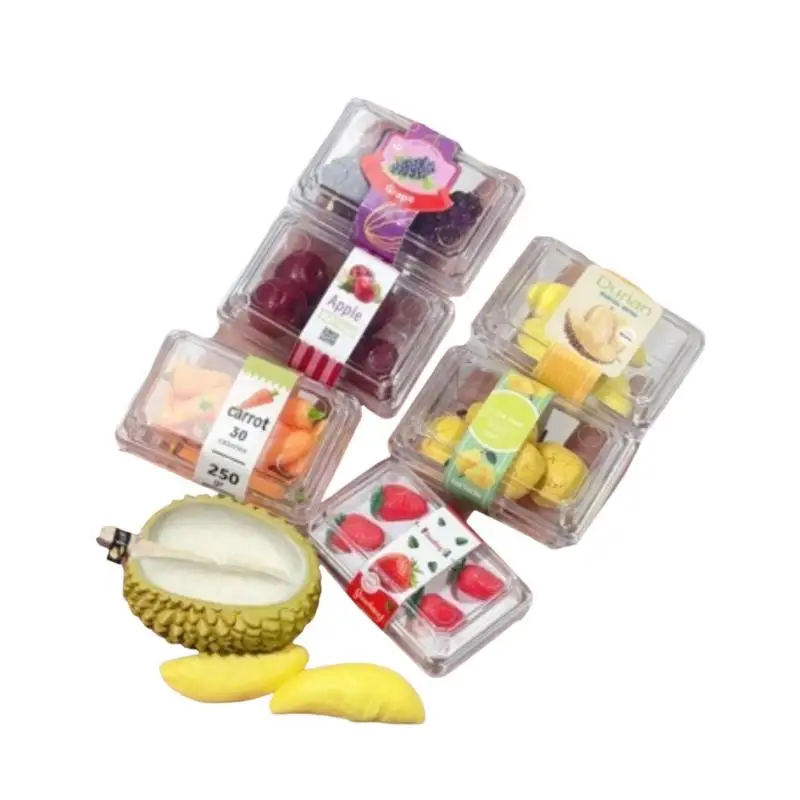 [F] 1 Set Doll Accessories Toys New 1/6 Dollhouse Miniature Food Supermarket Vegetable Fruit With Clear Box